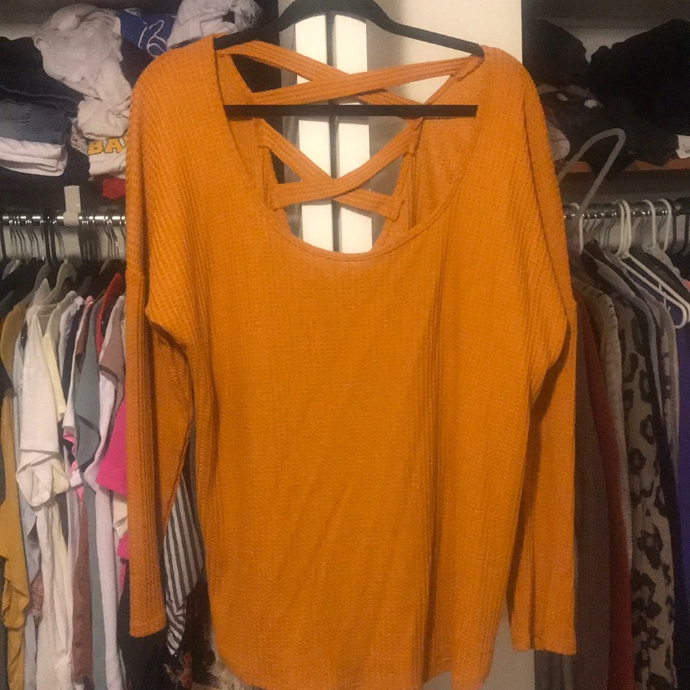 Waffle knit sweater